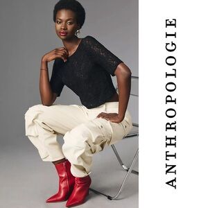 Anthropologie Lace Boatneck Top